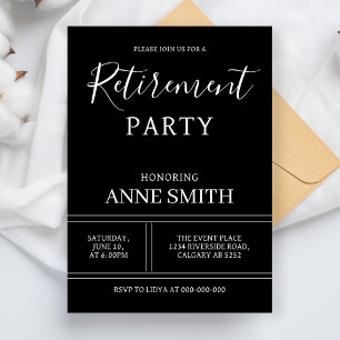 Invitation Fête de retraite moderne Célébration simple de ret