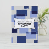 Invitation Fête de retraite moderne des Carrés géométriques b (Debout devant)