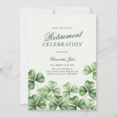 Invitation Fête de retraite Moderne Élégante Trèfle Vert (Devant)