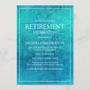 Invitation Fête de retraite moderne tendance sarcelle turquoi