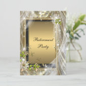 Invitation Fête de retraite noir et or (Debout devant)