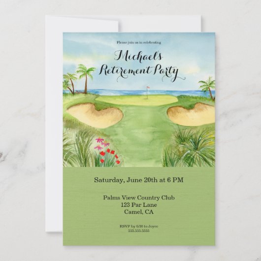Invitation Fête de Retraite Parc de Golf Tropical (Devant)