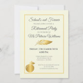 Invitation Fête de retraite Pastel Doré des Enseignants Éléga (Devant)