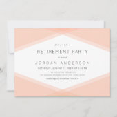 Invitation Fête de retraite Peach Layer Geometric Light Sage (Devant)