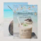 Invitation Fête De Retraite Plage Et Cocktail (Devant / Derrière)