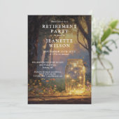 Invitation Fête de retraite Pot Mason en forêt aquarelle (Debout devant)