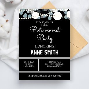 Invitation Fête de retraite pour femmes et hommes dîner de re