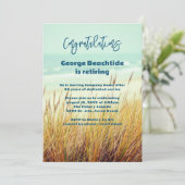Invitation Fête de retraite pour lui Herbe de dune côtière (Debout devant)
