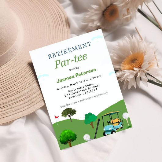Invitation Fête de retraite pour un golfeur moderne