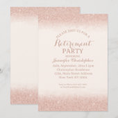 Invitation Fête de retraite Rose Gold (Devant / Derrière)