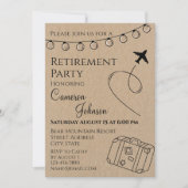 Invitation Fête de retraite rustique (Devant)
