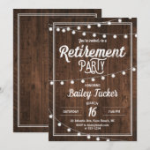 Invitation Fête de retraite rustique (Devant / Derrière)