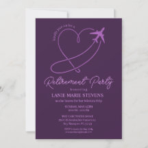 Fête de retraite simple Cœur Violet uni