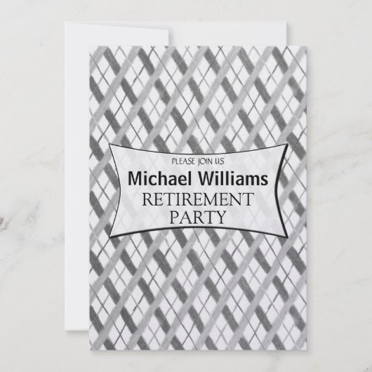 Invitation Fête de retraite simple en gris (Devant)