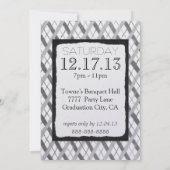 Invitation Fête de retraite simple en gris (Dos)