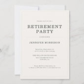 Invitation Fête de retraite simple et élégante (Devant)