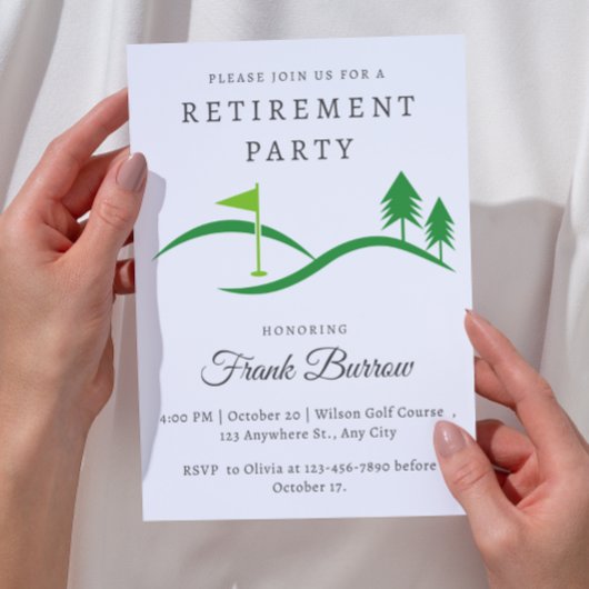 Invitation Fête de retraite Simple Golf