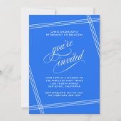 Invitation Fête de Retraite Simple Moderne Bleu Cobalt (Devant)