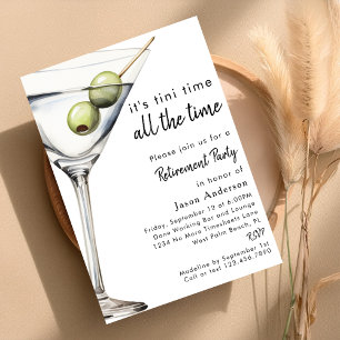 Invitation Fête de retraite simple moderne drôle sale Martini