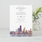Invitation Fête de retraite sur la skyline de Chicago (Debout devant)