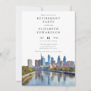 Invitation Fête de retraite sur la skyline de Philadelphie