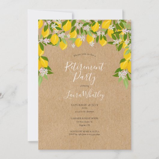 Invitation Fête de retraite sur le thème de la floraison de c (Devant)