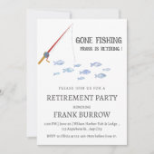 Invitation Fête de retraite sur le thème de la pêche mignonne (Devant)