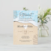 Invitation Fête de Retraite sur le Thème de la Plage Imprimab (Debout devant)