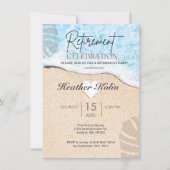 Invitation Fête de Retraite sur le Thème de la Plage Imprimab (Devant)