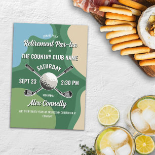 Invitation Fête de Retraite sur le Thème des Clubs de Golf