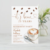 Invitation Fête de retraite sur le thème du café (Debout devant)
