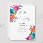 Invitation Fête de retraite sur le thème floral aquarelle Fie (Devant)