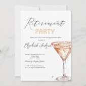 Invitation Fête de retraite verre à Martini (Devant)