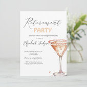 Invitation Fête de retraite verre à Martini (Debout devant)