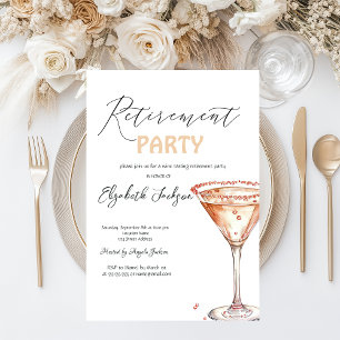 Invitation Fête de retraite verre à Martini