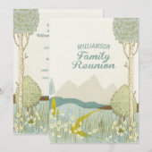 Invitation Fête de réunion de la famille Mountain Meadow (Devant / Derrière)