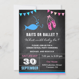 Invitation Fête de révélation de genre Baits ou Ballet