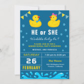 Invitation Fête de révélation de genre de canard en caoutchou (Devant)