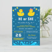 Invitation Fête de révélation de genre de canard en caoutchou (Debout devant)