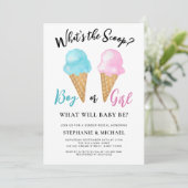 Invitation Fête de révélation de genre de crème glacée (Debout devant)