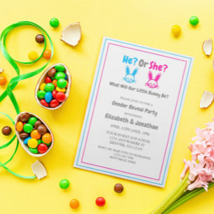 Invitation Fête de révélation de genre de Pâques