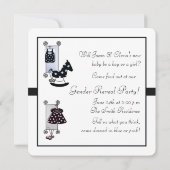 Invitation Fête de révélation de genre de transport rose et b (Dos)