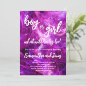 Invitation Fête de révélation de genre garçon ou fille (Debout devant)