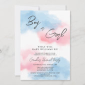 Invitation Fête de révélation de genre pour garçon ou fille m (Devant)