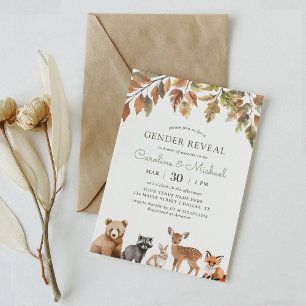 Invitation Fête de révélation de genre pour les animaux des b