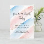 Invitation Fête de révélation du genre de l'aquarelle (Debout devant)