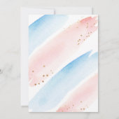 Invitation Fête de révélation du genre de l'aquarelle (Dos)