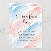 Invitation Fête de révélation du genre de l'aquarelle (Devant / Derrière)