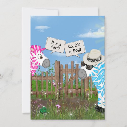 Invitation Fête de révélation du genre du bébé (Devant)