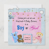 Invitation Fête de révélation du genre du bébé (Devant)